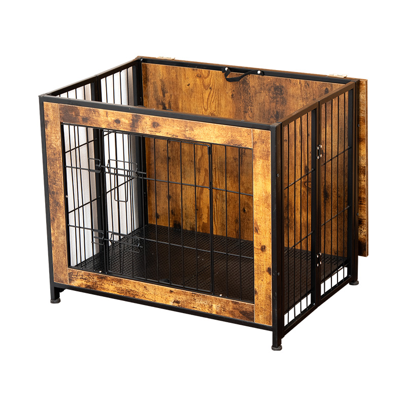 Steel-Wood Folding Dog Cage