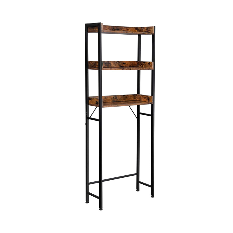 Three-Layer Storage Steel And Wood Toilet Rack