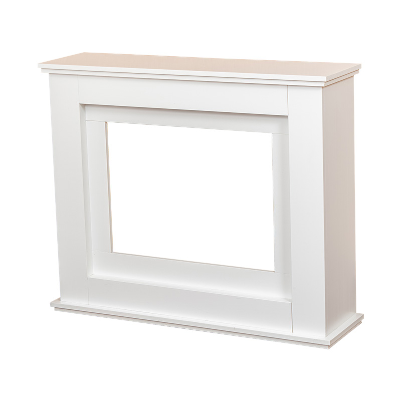 European Style White Fireplace TV Cabinet