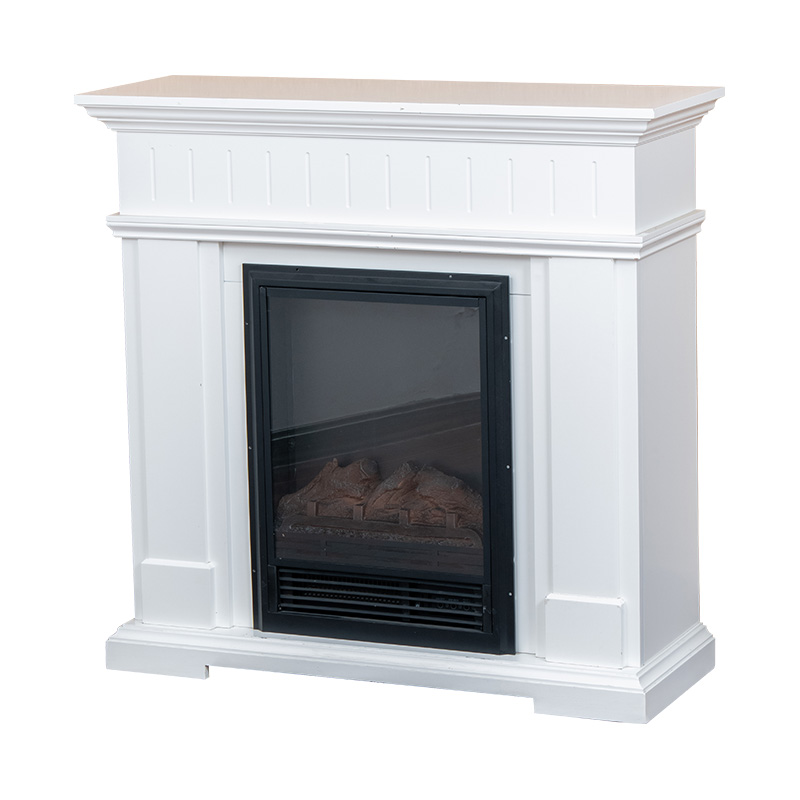 European Style White Fireplace TV Cabinet
