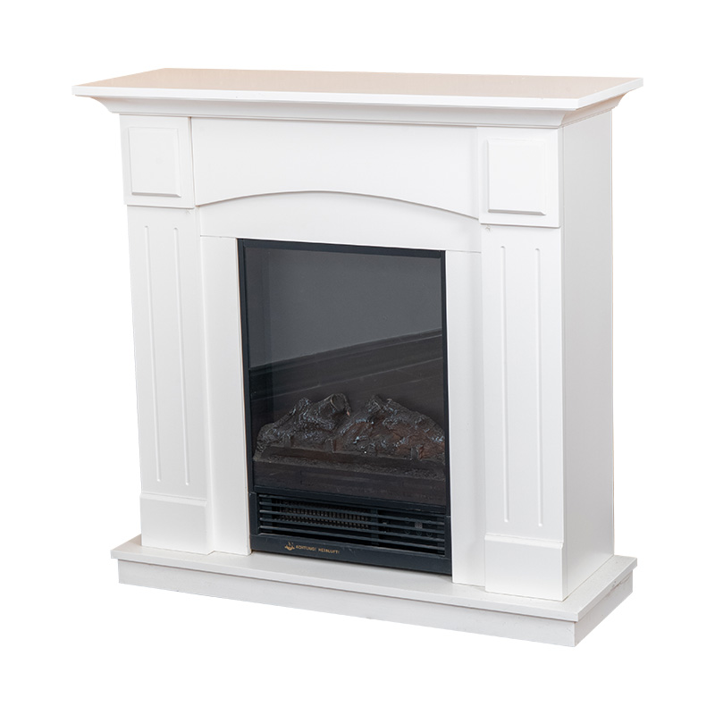 European Style White Fireplace TV Cabinet