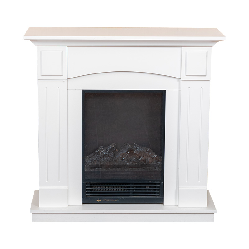 European Style White Fireplace TV Cabinet
