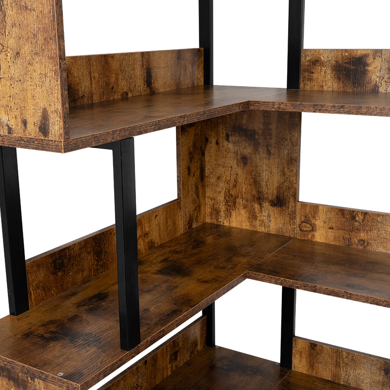 Industrial Style Corner Bookshelf