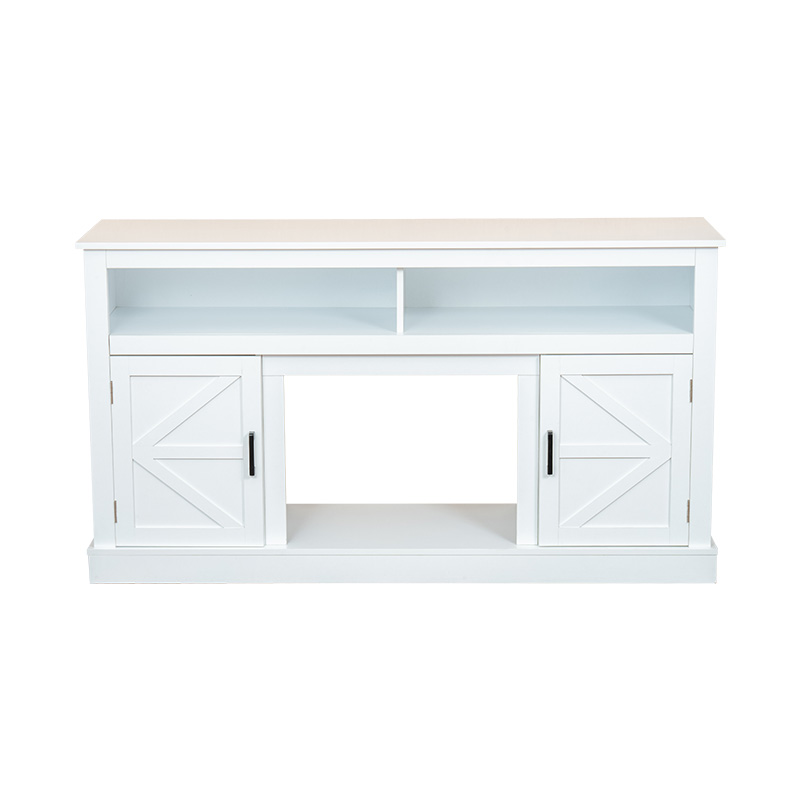 European Style White Fireplace TV Cabinet