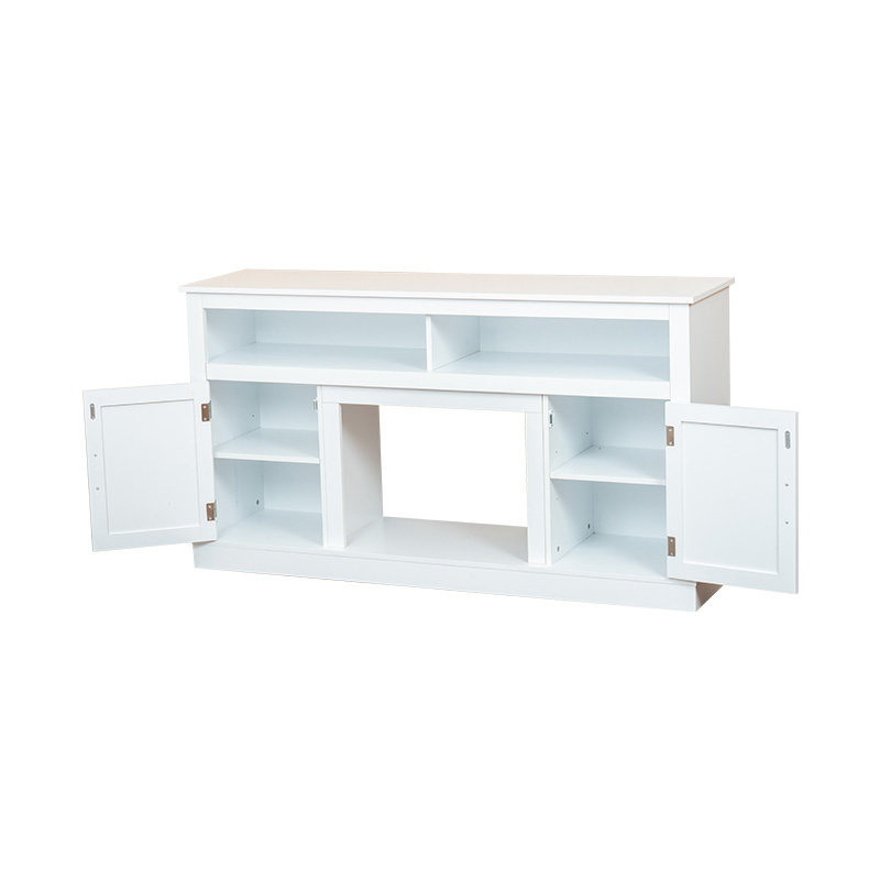 European Style White Fireplace TV Cabinet